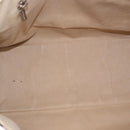 BURBERRY Nova Check Hand Bag Canvas Beige Silver Auth bs36078-10