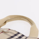 BURBERRY Nova Check Hand Bag Canvas Beige Silver Auth bs36078-14