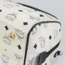 MCM Vicetos Logogram Hand Bag PVC Leather White Gold Auth bs36079-10