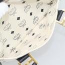 MCM Vicetos Logogram Hand Bag PVC Leather White Gold Auth bs36079-21