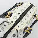 MCM Vicetos Logogram Hand Bag PVC Leather White Gold Auth bs36079-6