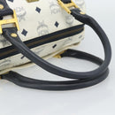 MCM Vicetos Logogram Hand Bag PVC Leather White Gold Auth bs36079-7