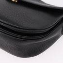 SAINT LAURENT Shoulder Bag Leather Black Gold Auth bs36080-14