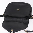 SAINT LAURENT Shoulder Bag Leather Black Gold Auth bs36080-10