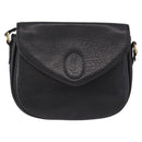 SAINT LAURENT Shoulder Bag Leather Black Gold Auth bs36080-13