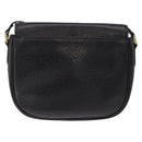 SAINT LAURENT Shoulder Bag Leather Black Gold Auth bs36080-2