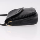 SAINT LAURENT Shoulder Bag Leather Black Gold Auth bs36080-4