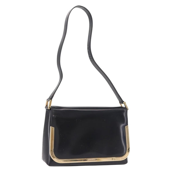 GUCCI Shoulder Bag Patent Leather Black Gold 007 2113 0278 Auth bs36081