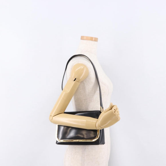 GUCCI Shoulder Bag Patent Leather Black Gold 007 2113 0278 Auth bs36081