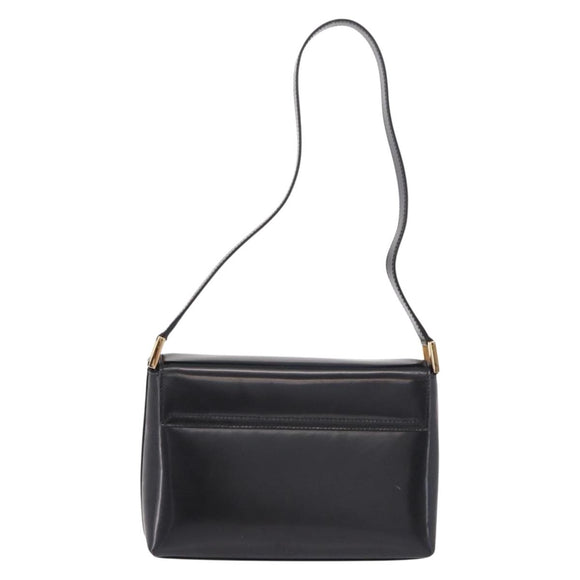 GUCCI Shoulder Bag Patent Leather Black Gold 007 2113 0278 Auth bs36081