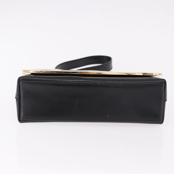 GUCCI Shoulder Bag Patent Leather Black Gold 007 2113 0278 Auth bs36081