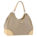 GUCCI GG Canvas Guccissima Hand Bag Leather Beige Gold 257268 Auth bs36083A-1