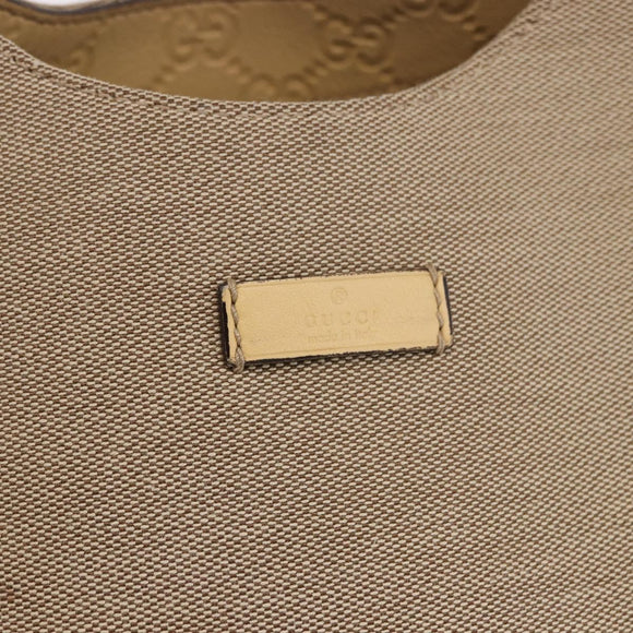 GUCCI GG Canvas Guccissima Hand Bag Leather Beige Gold 257268 Auth bs36083A