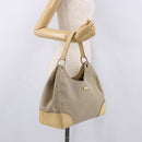 GUCCI GG Canvas Guccissima Hand Bag Leather Beige Gold 257268 Auth bs36083A-24