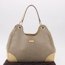 GUCCI GG Canvas Guccissima Hand Bag Leather Beige Gold 257268 Auth bs36083A-12