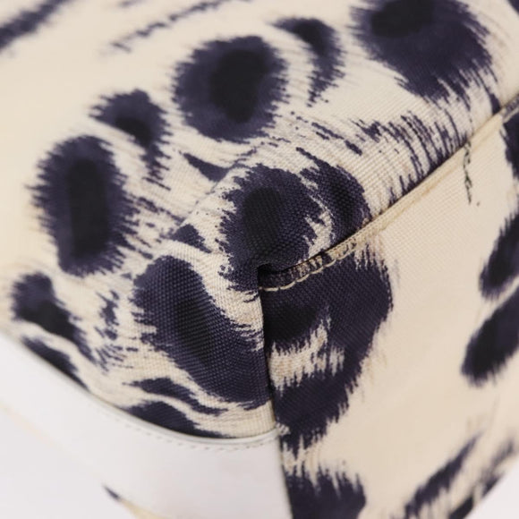 GUCCI Hand Bag Canvas White Silver Auth bs36084