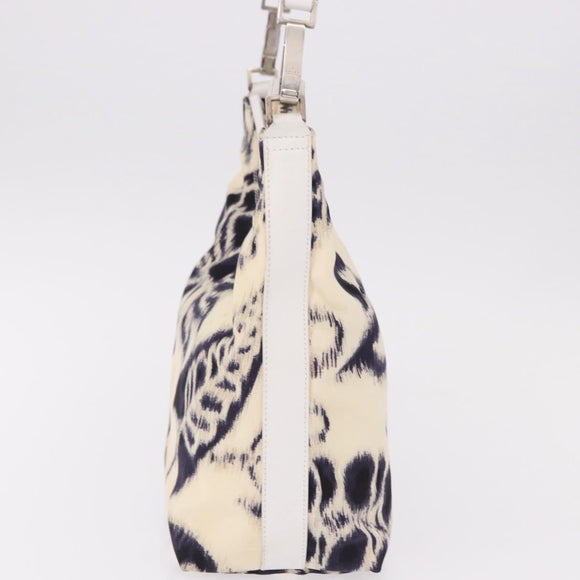 GUCCI Hand Bag Canvas White Silver Auth bs36084