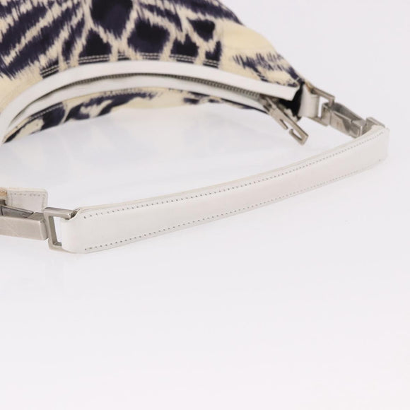 GUCCI Hand Bag Canvas White Silver Auth bs36084