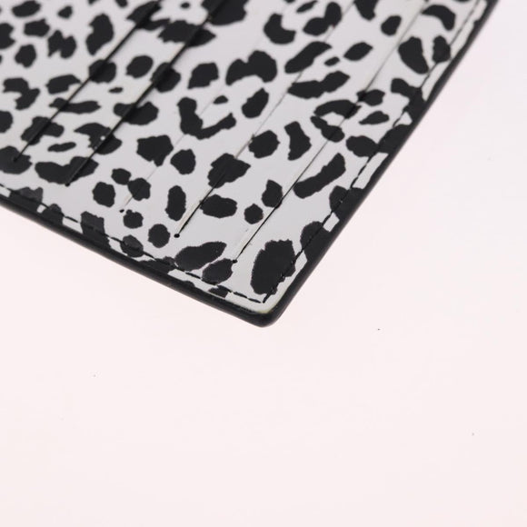 VALENTINO Card Case Leather White Silver Auth bs36085V