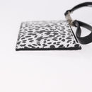 VALENTINO Card Case Leather White Silver Auth bs36085V-4