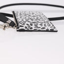 VALENTINO Card Case Leather White Silver Auth bs36085V-5