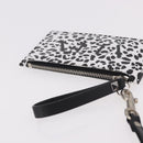 VALENTINO Card Case Leather White Silver Auth bs36085V-6