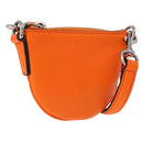GUCCI Shoulder Pouch Web Sherry Line Leather Orange Silver 821831 Auth bs36086M-1