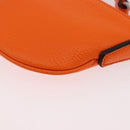 GUCCI Shoulder Pouch Web Sherry Line Leather Orange Silver 821831 Auth bs36086M-15