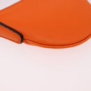 GUCCI Shoulder Pouch Web Sherry Line Leather Orange Silver 821831 Auth bs36086M-16