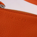 GUCCI Shoulder Pouch Web Sherry Line Leather Orange Silver 821831 Auth bs36086M-18