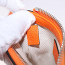 GUCCI Shoulder Pouch Web Sherry Line Leather Orange Silver 821831 Auth bs36086M-11