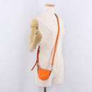 GUCCI Shoulder Pouch Web Sherry Line Leather Orange Silver 821831 Auth bs36086M-22