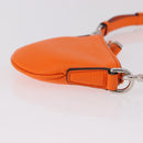 GUCCI Shoulder Pouch Web Sherry Line Leather Orange Silver 821831 Auth bs36086M-3