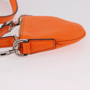 GUCCI Shoulder Pouch Web Sherry Line Leather Orange Silver 821831 Auth bs36086M-4