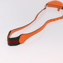 GUCCI Shoulder Pouch Web Sherry Line Leather Orange Silver 821831 Auth bs36086M-7