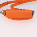 GUCCI Shoulder Pouch Web Sherry Line Leather Orange Silver 821831 Auth bs36086M-5