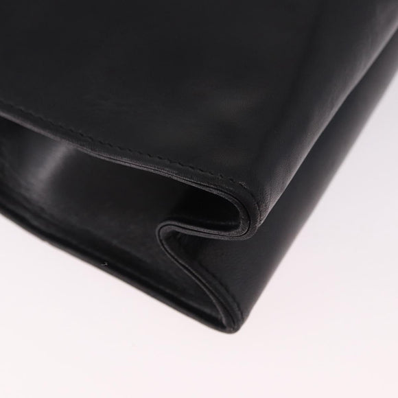 Salvatore Ferragamo Shoulder Bag Leather Black Gold Auth bs36087