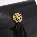 Salvatore Ferragamo Shoulder Bag Leather Black Gold Auth bs36087-14