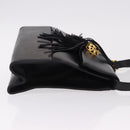 Salvatore Ferragamo Shoulder Bag Leather Black Gold Auth bs36087-4