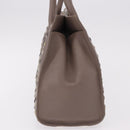 Jimmy Choo Riley Small Star Studs Hand Bag Leather Gray Gold Auth bs36088-5