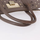 Jimmy Choo Riley Small Star Studs Hand Bag Leather Gray Gold Auth bs36088-8