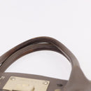Jimmy Choo Riley Small Star Studs Hand Bag Leather Gray Gold Auth bs36088-9