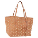 Jimmy Choo Star Studs Hand Bag Leather Pink Gold Auth bs36089-1