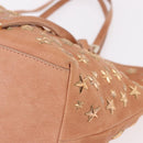 Jimmy Choo Star Studs Hand Bag Leather Pink Gold Auth bs36089-11