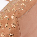 Jimmy Choo Star Studs Hand Bag Leather Pink Gold Auth bs36089-12
