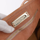 Jimmy Choo Star Studs Hand Bag Leather Pink Gold Auth bs36089-15