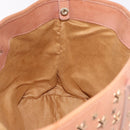 Jimmy Choo Star Studs Hand Bag Leather Pink Gold Auth bs36089-17