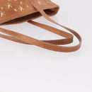 Jimmy Choo Star Studs Hand Bag Leather Pink Gold Auth bs36089-7