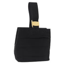 Salvatore Ferragamo Hand Bag Canvas Black Gold Auth bs36090A-1