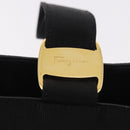 Salvatore Ferragamo Hand Bag Canvas Black Gold Auth bs36090A-14